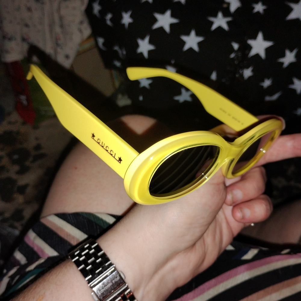 Gucci Bold Yellow Oval Sunglasses